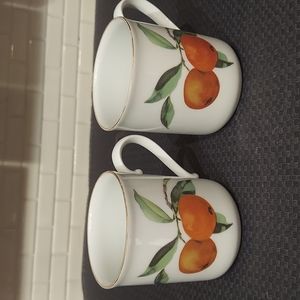 2 Royal Worcester Evesham Gold Rim Mugs